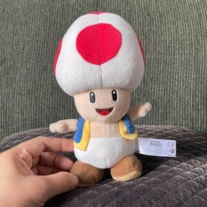 Toad Mushroom 8" Plush Super Mario Bros Nintendo 2017 Stuffed Doll